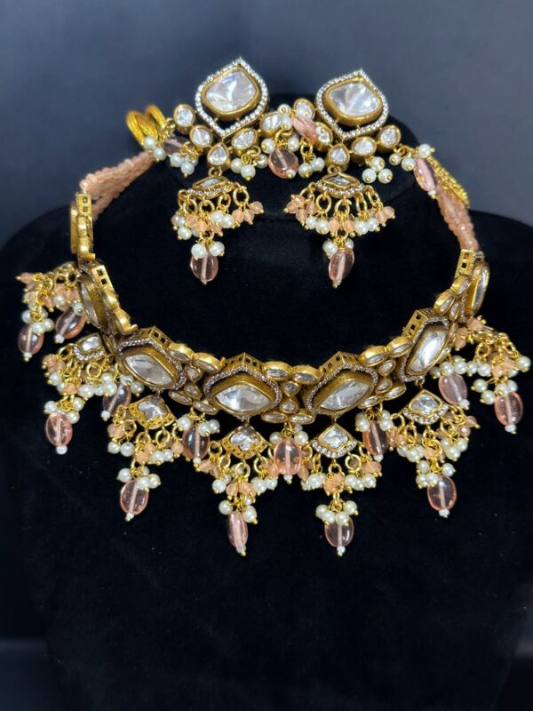 Intricate Jadau & Pearl Choker Set for the Modern Maharani - yellow